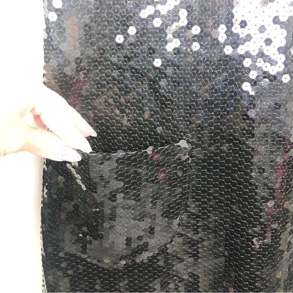 JEANETTE KASTENBERG | VINTAGE Black Fully Sequin Shift Dress Women’s Size 8 - Picture 5 of 9